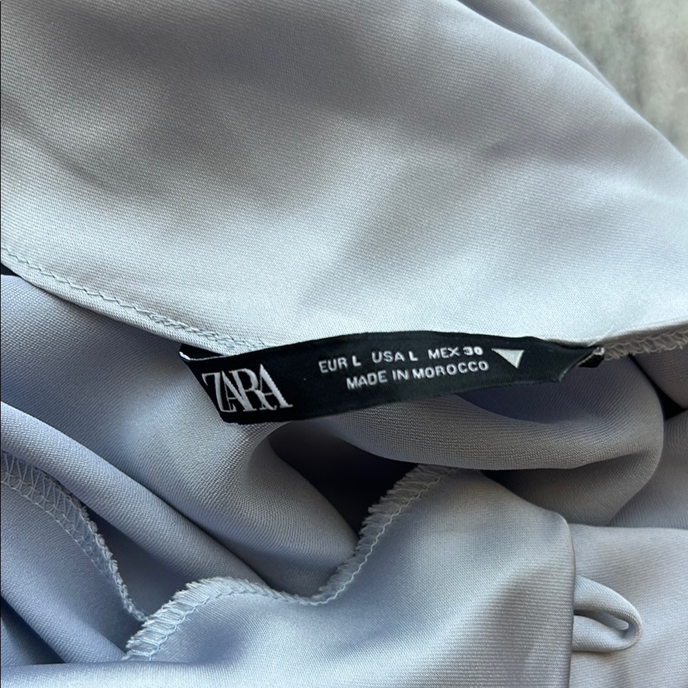 Zara Powder Blue Strappy Slip Dress | L - Picture 4 of 9